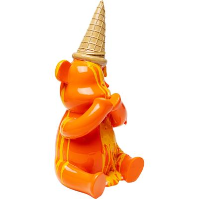 Dekofigur KARE DESIGN "Sitting Gelato Bear", orange, B:18cm H:37cm T:16,5cm, Polyresin, Dekofiguren, verschiedene Farben & Größen