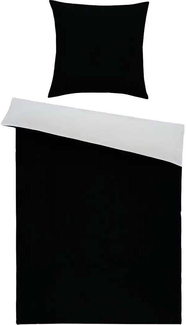 como Satin Wende-Bettwäsche  Satin Piping ¦ schwarz ¦ Maße (cm): B: 135