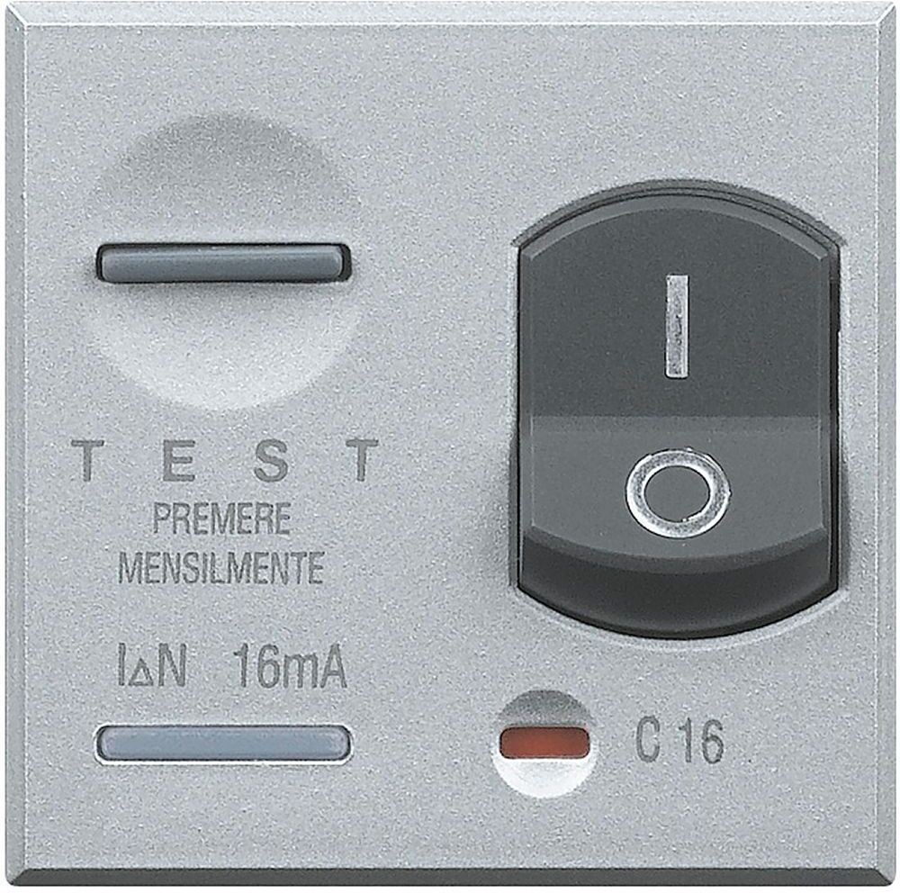 BTicino Axolute Hc4305/16 - Interruttore Magnetotermico Differenziale 1p+n 16a 10ma 2 Moduli