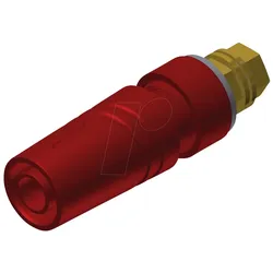 SAB 2600 G M4 RT - Aufbaubuchse, 4 mm, rot, M4 Gewinde, gesichert