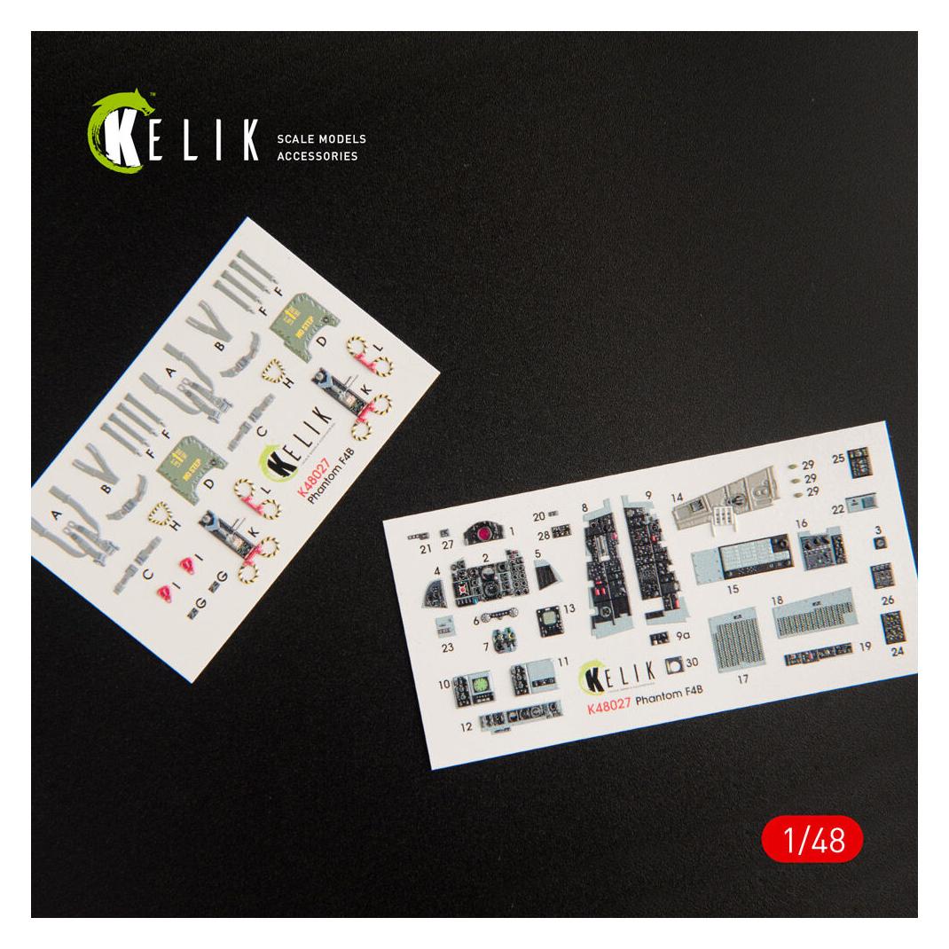 Kelik F-4B interior 3D decals for Tamiya kit (K48027)