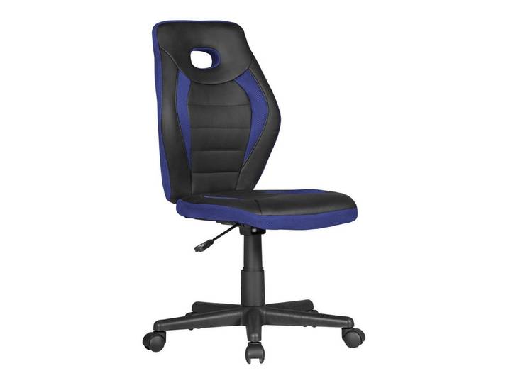 furnicato Schreibtischstuhl Kinderdrehstuhl 91-103 cm Schwarz-Blau (1 St), Höhenverstellbarer Schreibtischstuhl mit Schulterunterstützung