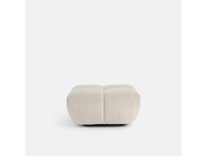 LA REDOUTE Pouf, velours côtelé vintage, L83 cm, Nuria Beige Ecru
