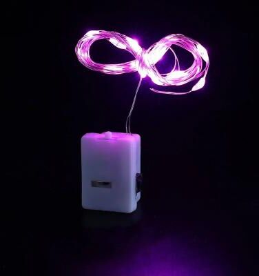 Uplift Essentials LED Fairy String Lights Battery Operated Decorative Garland pink 1m 10leds