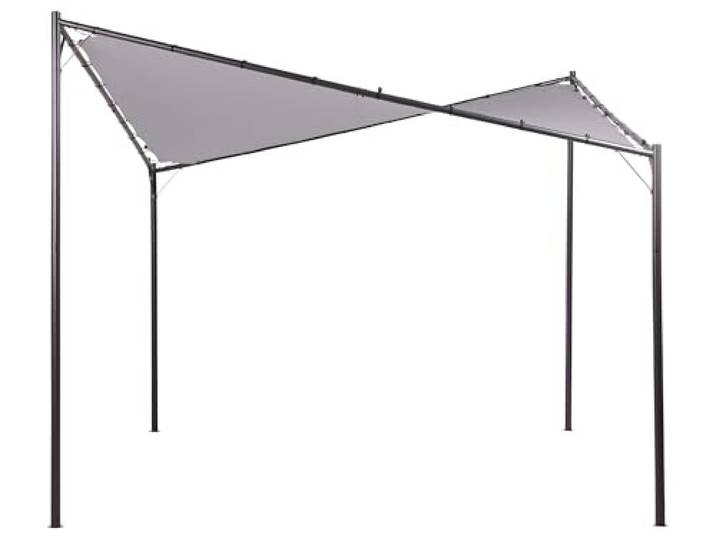 Pergola Stahl grau/schwarz 300 x 300 cm Garten Terrasse Outdoor Aventine