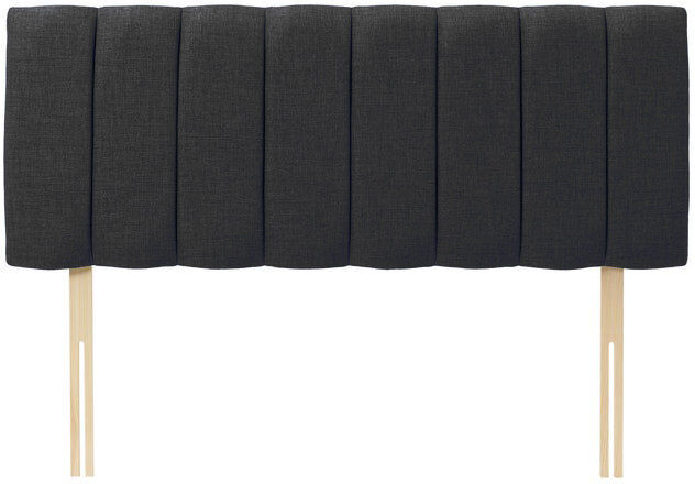 Latitude Run Upholstered Headboard Black Linen Kingsize (5')