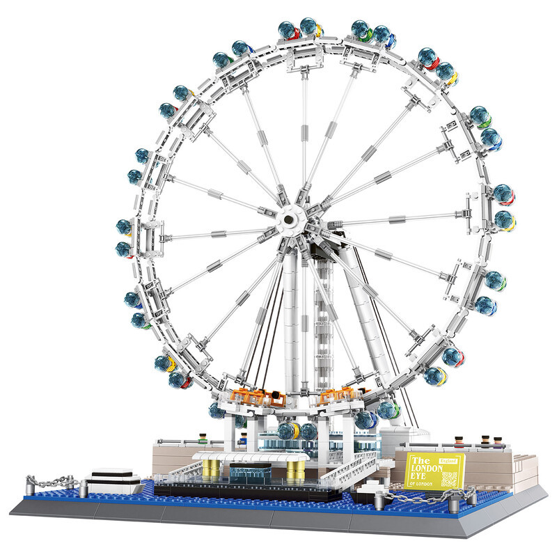 WANGE London Eye Bouwset met 1528 bouwstenen en draaiend reuzenrad