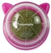 Inspire Select Stick On Catnip & Cat Grass Wall Ball Toy Natural Lickable Treat Roller For Digestion & Boredom Relief rose Red