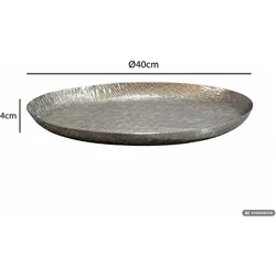 FineBuy, Dekoschale, Dekoschale Aluminium 40cm Rund Standdeko Modern Metall Design Dekoteller Alu