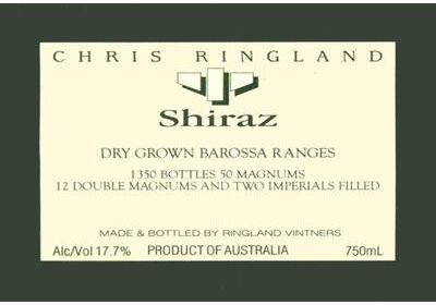 """Chris Ringland""" """Chris Ringland Three Rivers Dry Grown Shiraz (3 Liter) 2005 Red Wine - Australia"""
