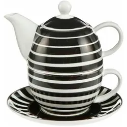 Goebel, Tasse, Stripes - Tea for One Chateau Black and White schwarz-weiss New Bone China 27050651 (1x)