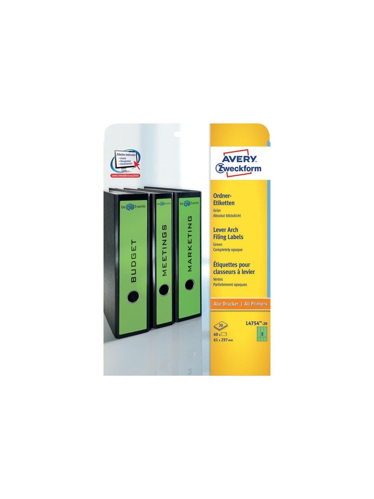 Avery L4754 - file folder labels - 60 pcs. - 61 x 297 mm