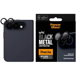 PanzerGlass Kamera-Schutz Hoops 70130, schwarz, 2 Stück, aus Hartglas, Individualschutz, für iPhone Duo