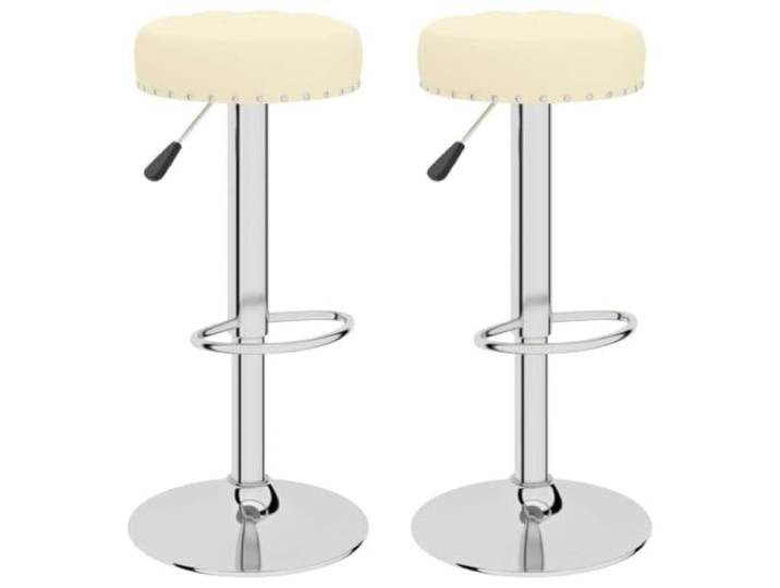 Kaorsrow 2er Set Barhocker Drehbar Höhenverstellbar Stoff Creme Ergonomische Bistrohocker mit stabiler Fußstütze für Küche und Essbereich, flexibel anpassbar an jede Thekenhöhe.