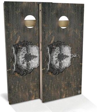 Skip's Garage Vermont Flag Rustic Outdoor Cornhole Board Set