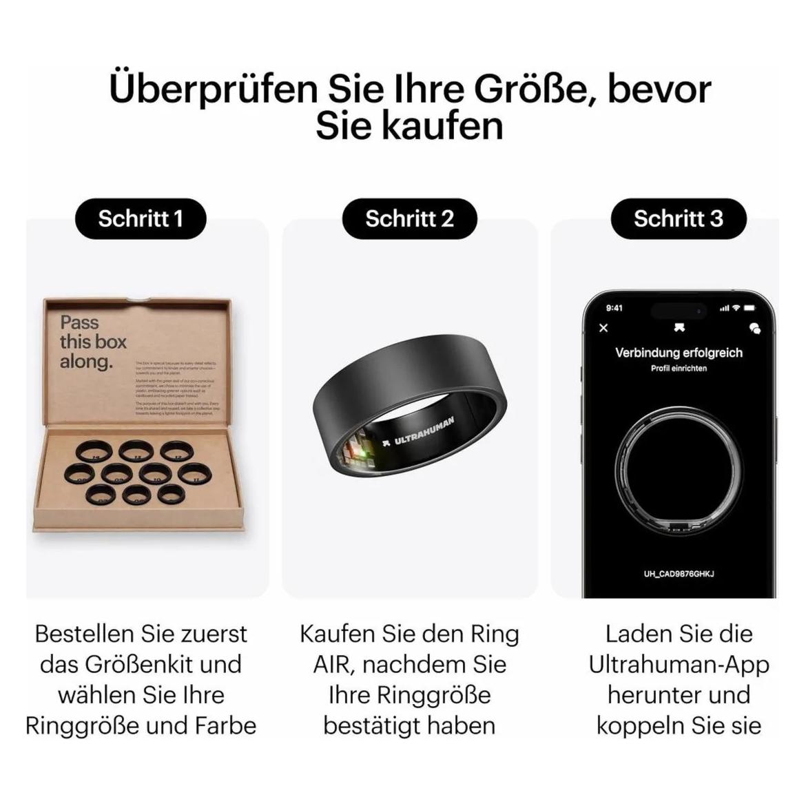 Ultrahuman Ring AIR Matte Grey - Size 11 (11, Dunkelgrau, Matte Gray, Matte Grey) (UHRA-MG-11-EUL7)