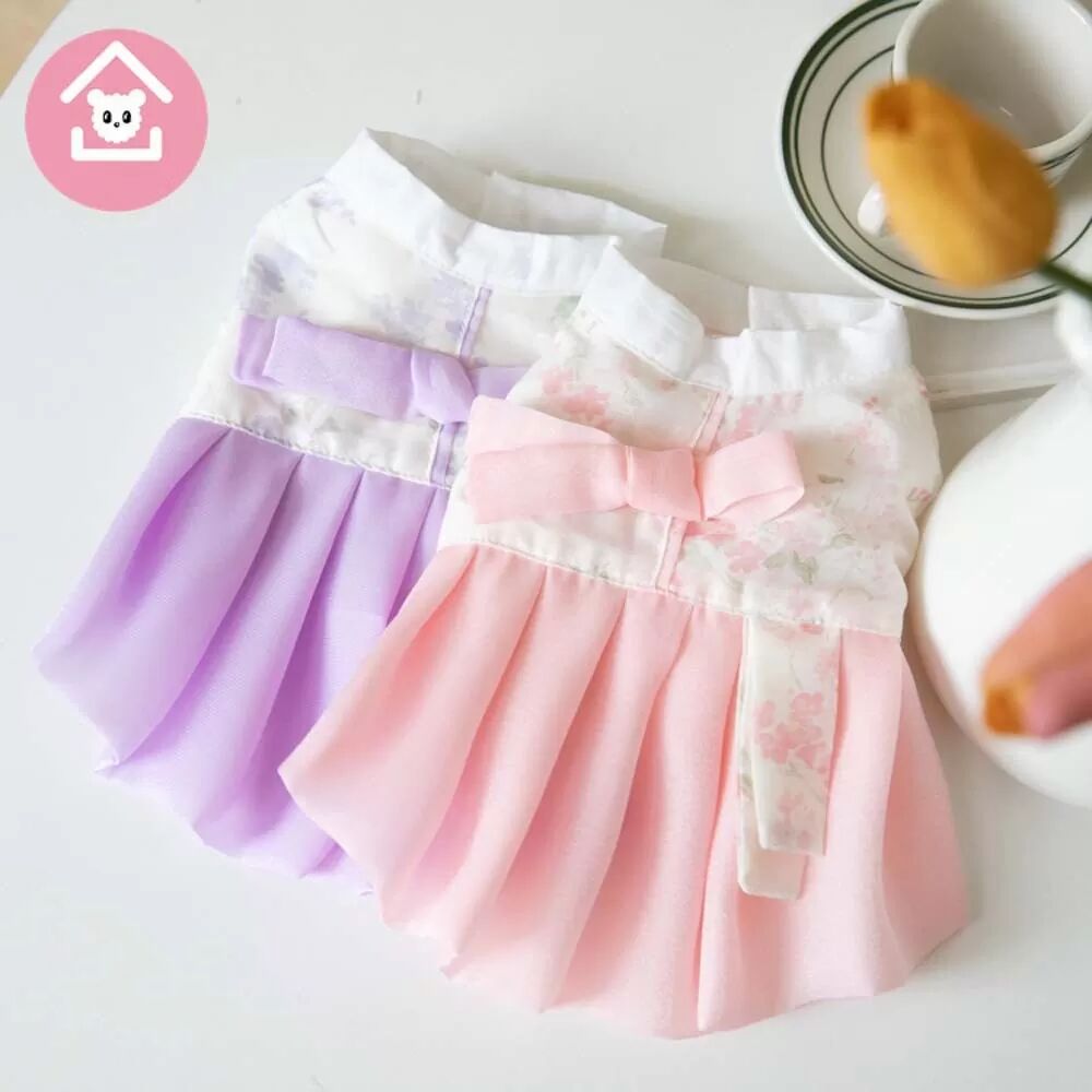 INF Koreanischer Hanbok-Stil für Haustiere – Bequemes & stilvolles Outfit für Katzen und Hunde XL Rosa