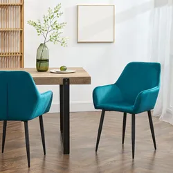 Esszimmerstuhl Hollola 2er Set Türkis [en.casa]