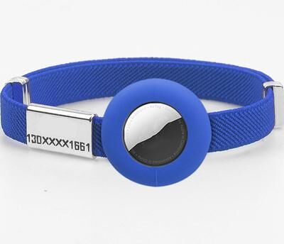 Uplift Essentials Fashion Airtag Cat Collar With Elastic Safety And Customized ID Tag royal Blue
