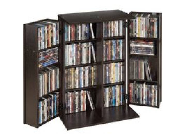 VEVOR Medienregal, 4-Ebenen DVD-Regal, 610x368x846 mm Medienschrank, Multimedia-Aufbewahrung für CDs, DVDs, Bücher, Spiele, CD-Regal für Wohnzimmer, Homeoffice, Aufnahmeraum, Braun