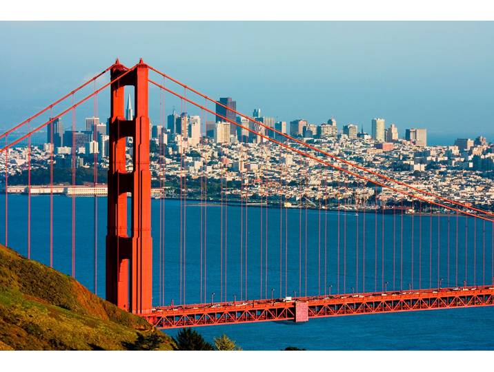 Fototapete PAPERMOON Golden Gate Bridge , bunt, B:1,5m L:1,11m, Vlies, Tapeten, Fototapete