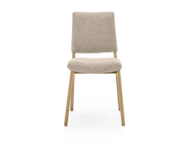 Trendstore Mareke Polsterstuhl mit 4-Fuß Gestell aus Wildeiche - Etna sand Bequem gepolstert, skandinavisches Design, in verschiedenen Bezugsfarben Modern, Natur, Skandinavisch