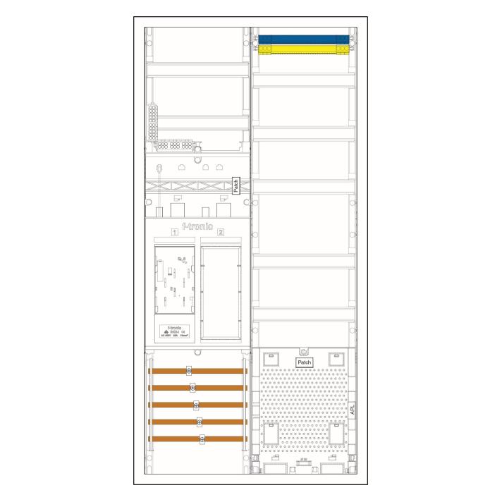 F-Tronic Komplettschrank eHZ EHZ721APZ 1ZP, 2 Felder, APZ, 1100x550 7195098 (7195098)