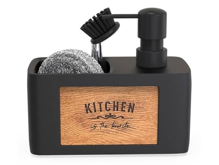 CHILL HOUSE Zeepdispenser - Zwarte keukenorganizer - gootsteenorganizer - Fairy Dispenser