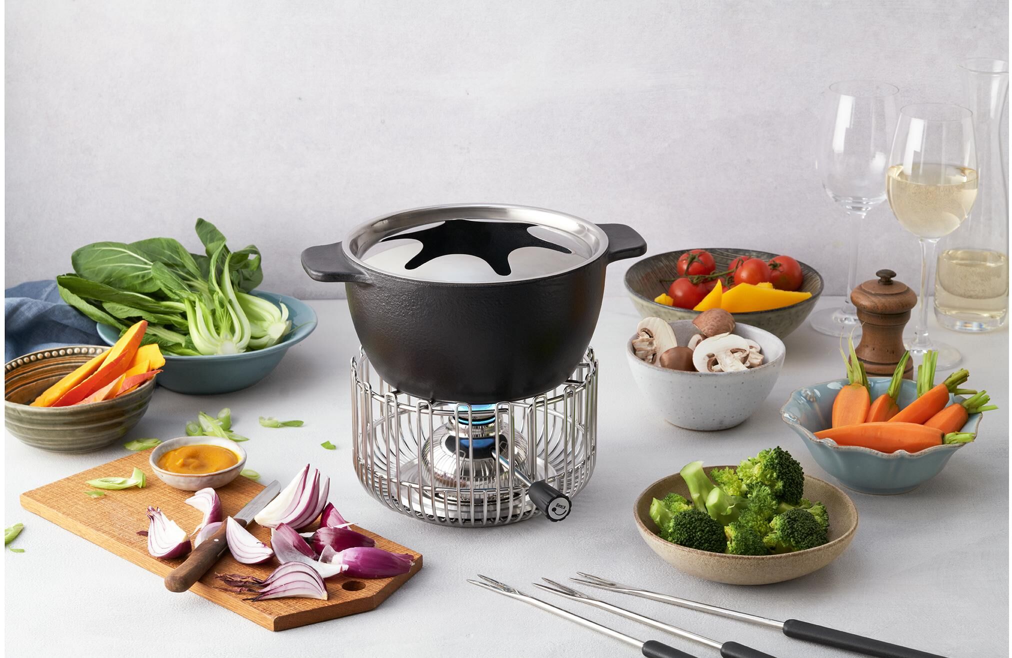 Fonduetopf "Kisag Allround", schwarz, Ø:18cm, Töpfe, Fonduetopf schwarz Ø 18cm