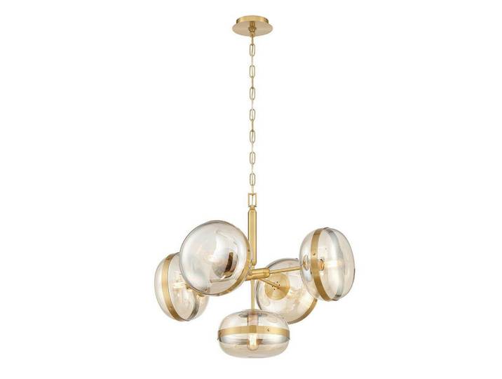 Elstead Lighting Pendelleuchte, Messingfarben, Metall, Glas, 68.5 cm, höhenverstellbar, Lampen & Leuchten, Innenbeleuchtung, Hängelampen, Pendelleuchte