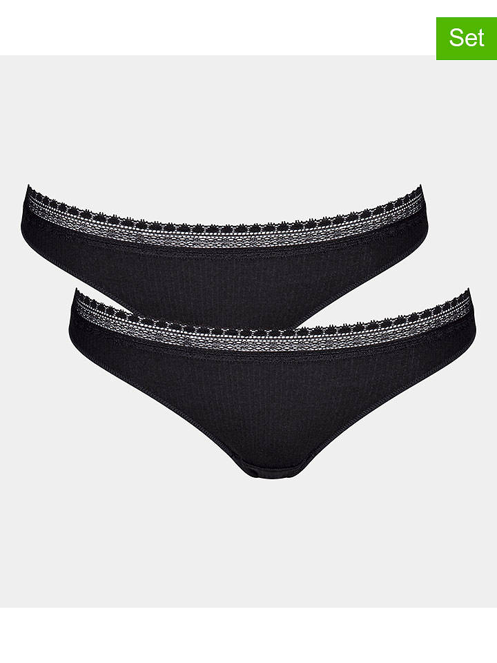Sloggi 2er-Set: Slips in Schwarz - S
