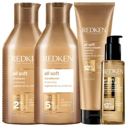 950ml Redken all soft Set (Shampoo 300ml + Conditioner 300ml + Cream 250ml + Oil 100ml)