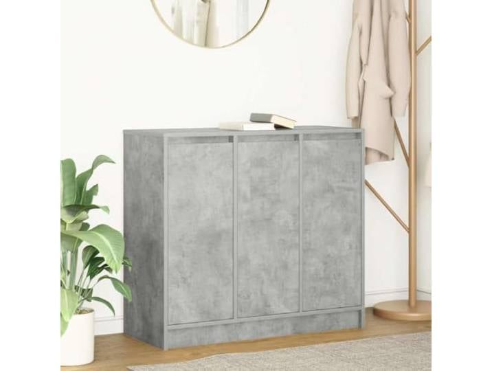 RJPLMFV Anrichte, grau, Beton, 85 x 34 x 76 cm, Holz, Technik Großer Stauraum, geschlossene Tür, multifunktional, leicht zu reinigen, Wandbefestigung inklusive