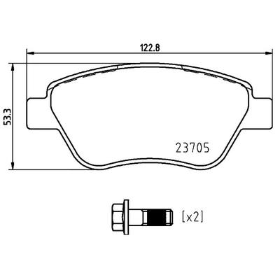 BREMBO Bremsbelagsatz FIAT P 23 169 0000077364919,77364919