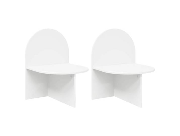 KUTYWEXFM Nachttisch 2er Set Weiß 48x49x65 cm Holzwerkstoff Beistelltisch Elegantes 2er-Set Beistelltische für das Schlafzimmer, wahlweise wandmontiert oder freistehend nutzbar.