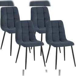 CLP 4er Set Esszimmerstühle Tilde Cord HBT: 84x45x55 cm blau Cord