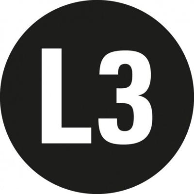 Aufkleber I Leiterkennzeichen L3 Wechselstromnetz, RoHS konform, Folie, Ø 20mm, 500/Rolle, DIN EN 60445 / IEC 60417