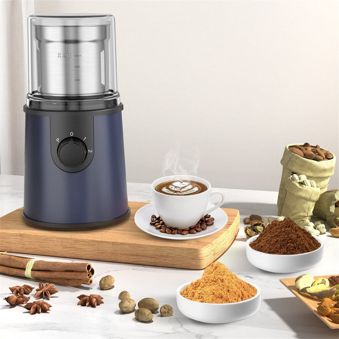 Chengdu Menghejia Technology Co., Ltd. Stainless Steel Electric Blade Coffee Grinder Blue 0ml