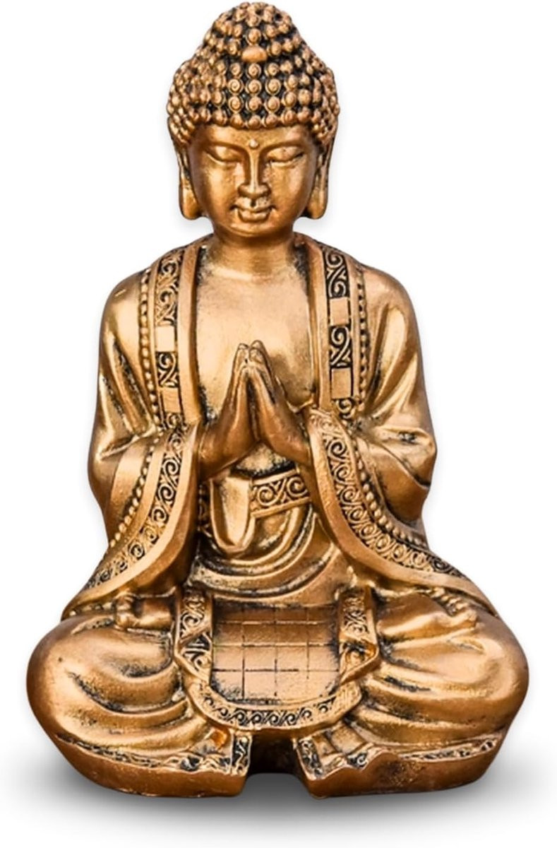 Zen'Light Gouden Boeddha Standbeeld voor Feng Shui Decoratie
