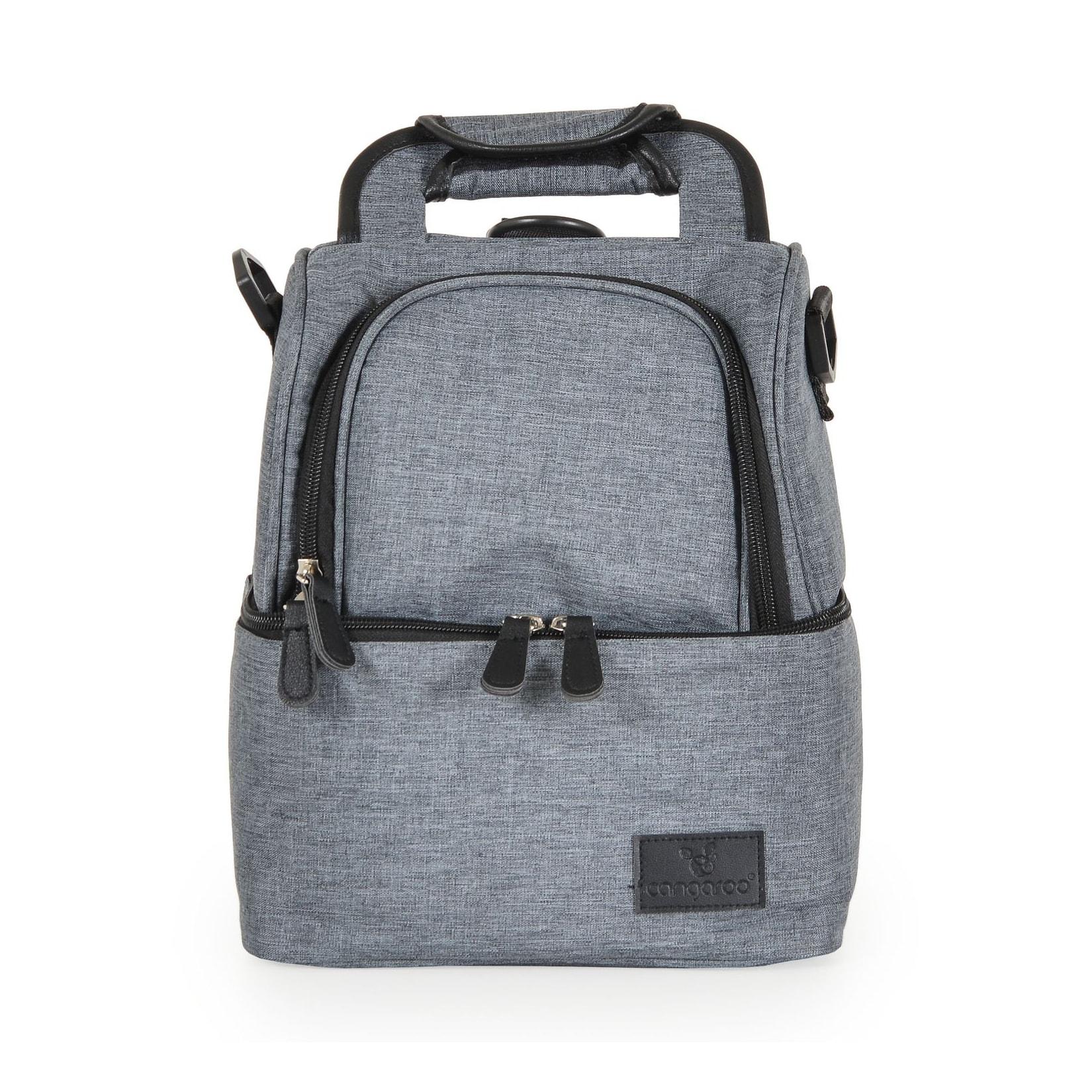 Cangaroo Thermobox Auora Lunchbox Thermotasche 2 isolierte Fächer Reißverschluss grau