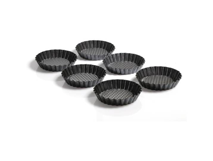 Tortelett-Set Kaiser 6-teilig antihaftbeschichtet - Farbe: schwarz - Backförmchen