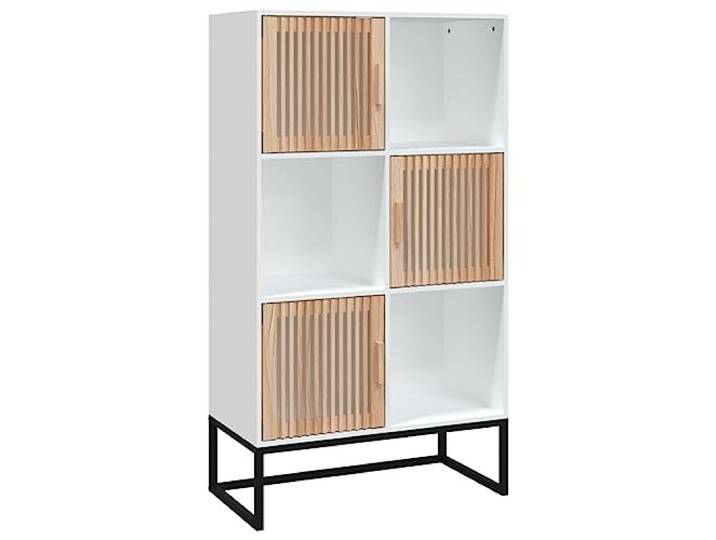 Heofavd Highboard Weiß 70x35x125 cm Kommode mit 3 Türen
