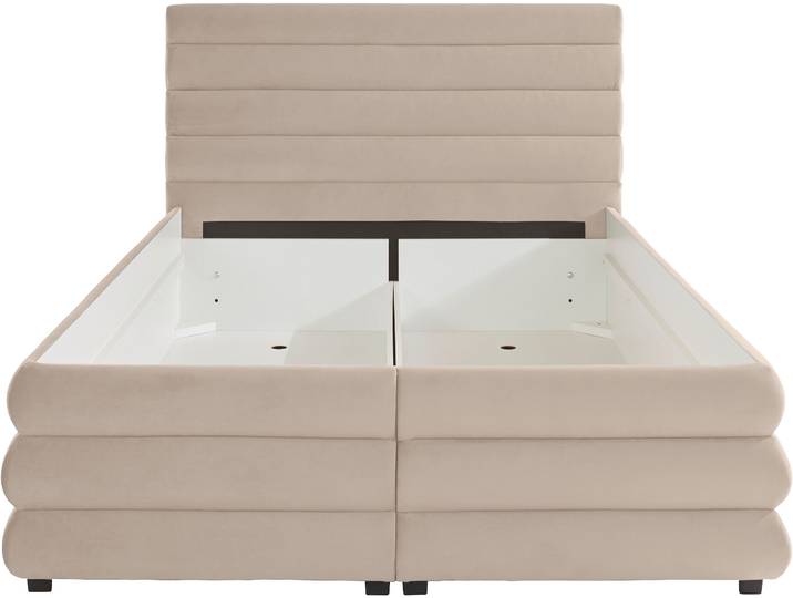 Polsterbett, 100% Polyester, Beige, 152×211 cm, Ohne Bettkasten, Klassisch/Modern, LeGer
