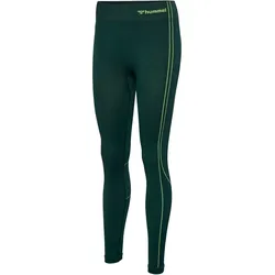 hummel hmlMT ZONE Seamless Mid-Waist Tights Damen 6186 - deep teal/sulphur spring M