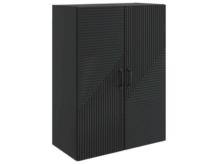 QINXIXINAIXI Wandschrank Schwarz 66 x 34,5 x 90 cm Holzwerkstoff Wandmontage, mehrere Regale, Vintage-Stil, Holzwerkstoff, pflegeleicht, Wohnzimmer, platzsparend