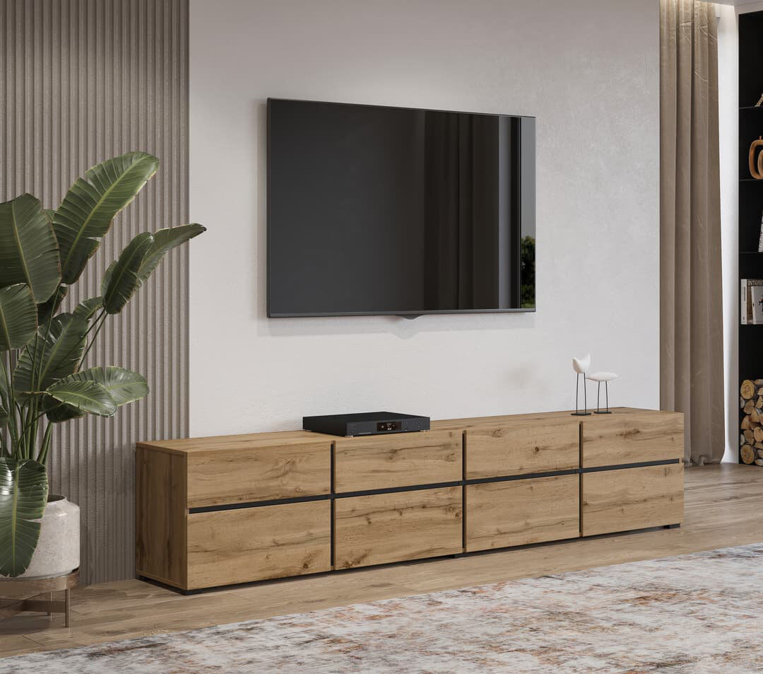 Brayden Studio Cardentey TV Stand for TVs up to 75" Oak Wotan 75"