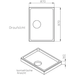 Neuesbad Wannenträger für Villeroy & Boch Squaro Infinity 1000x900x40 SD26043