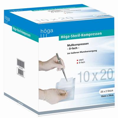 Höga-Kompressen 10x20 cm steril 8fach 25x2 St Kompressen