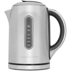 Riviera & Bar riviera&bar MILA Wasserkocher Stainless Steel TR 1,5L, Wasserkocher, Schwarz, Silber
