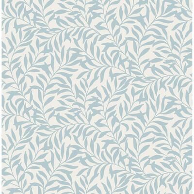 Brewster Salix Light Blue Leaf Wallpaper